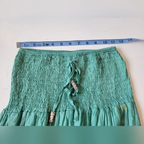 Silk Blend Floral Print Skirt Green XS/S? - Picture 4 of 8